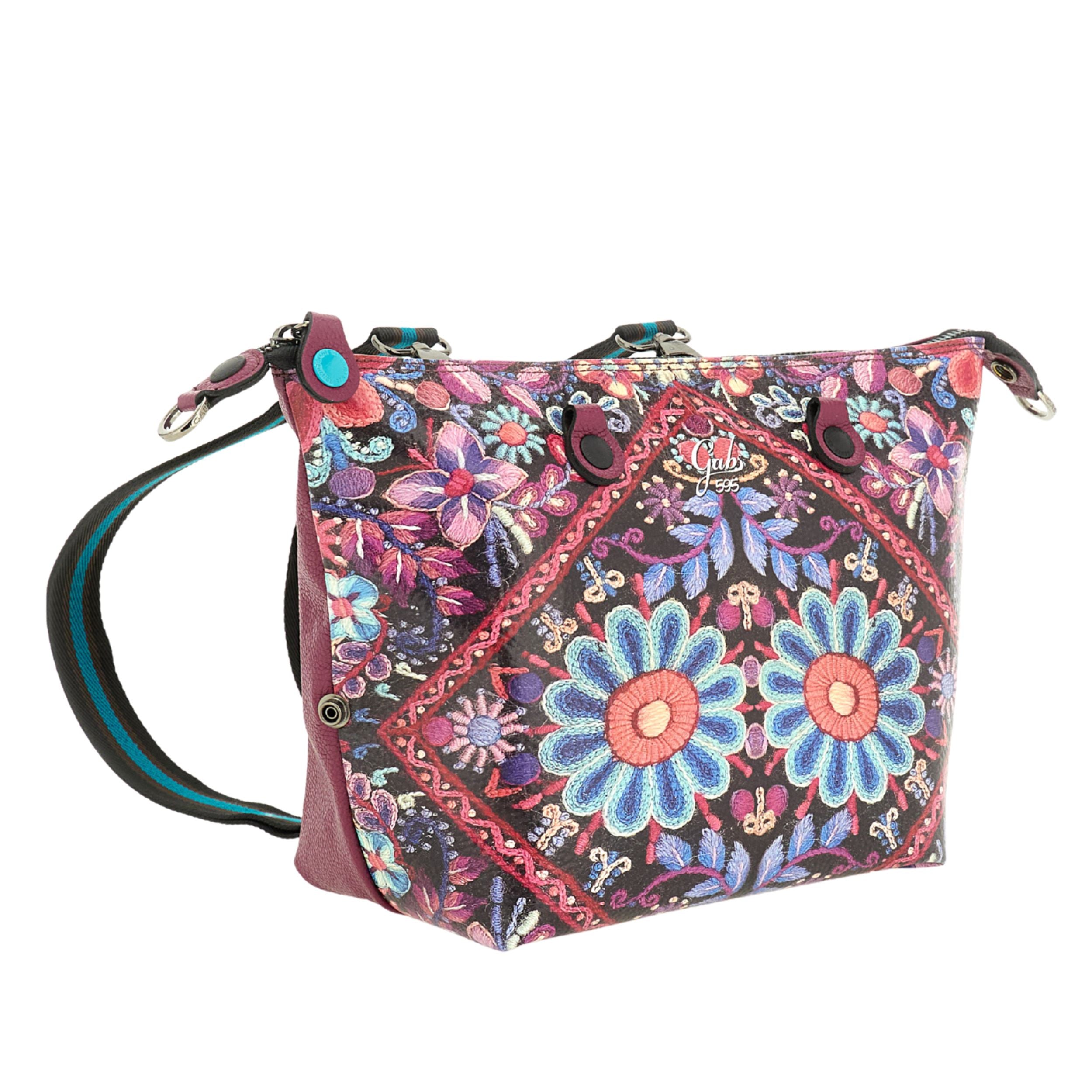 Gabs G3 Plus M Basic Borsa Zaino Trasformabile Hobo Shopper Tote Bauletto Pelle 595 Fiore Fucsia