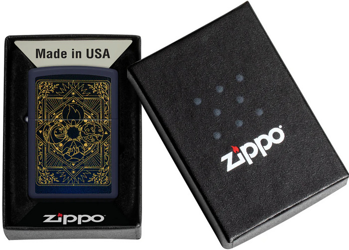 Zippo Refillable Windproof Made In Usa In Blue Gift Box Unisex 3