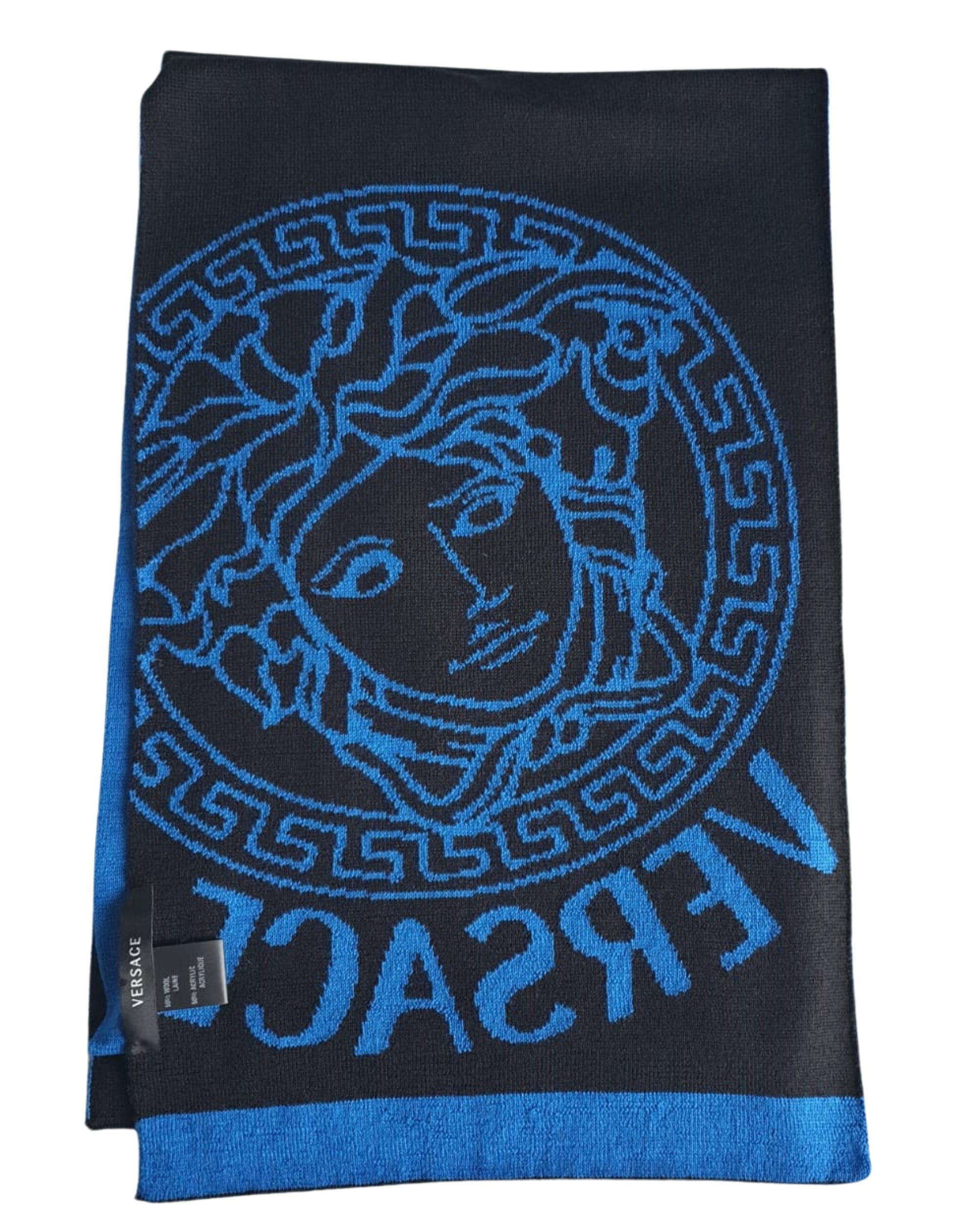 Versace Stola Pashmina Lana Blu