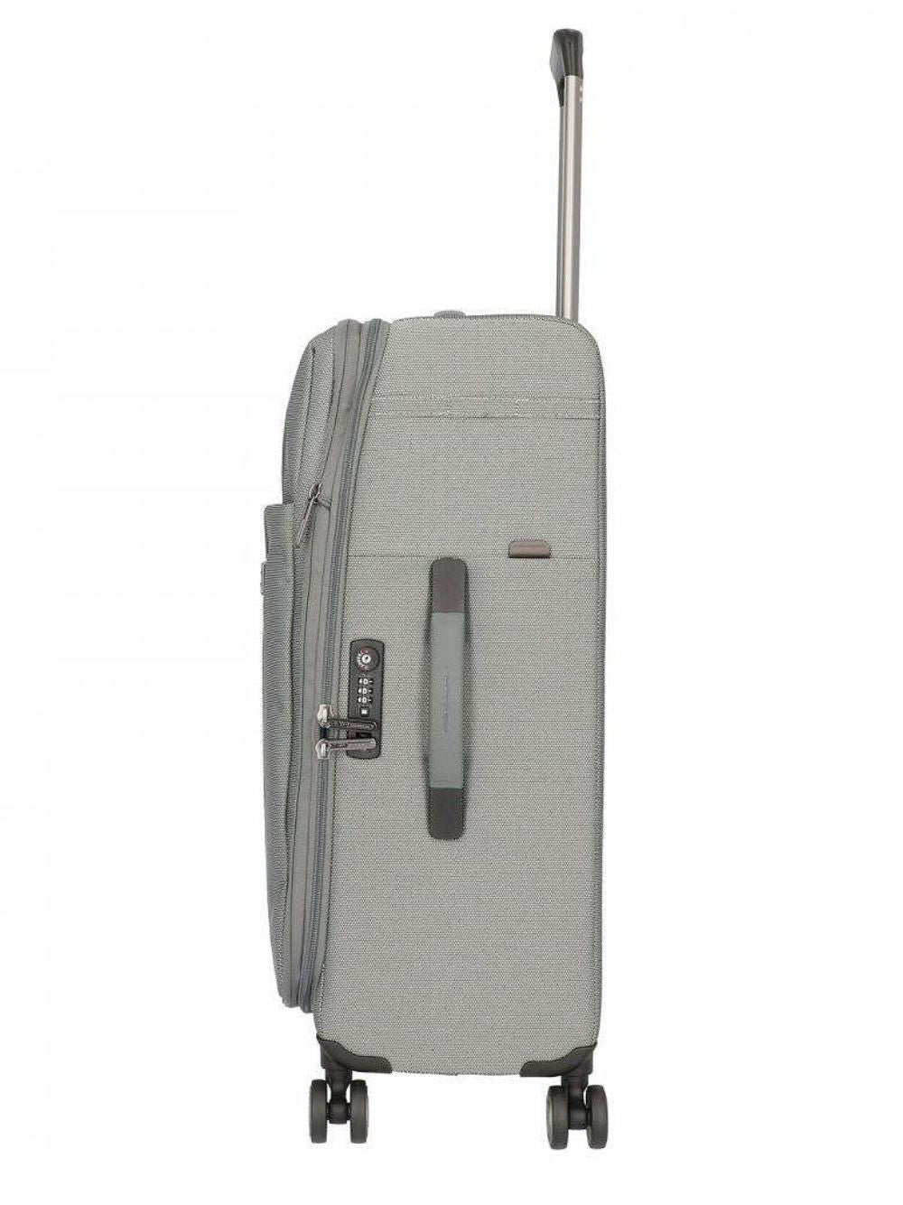 Piquadro Women's Medium Suitcase Expandable Nylon and PVC Grey Unisex