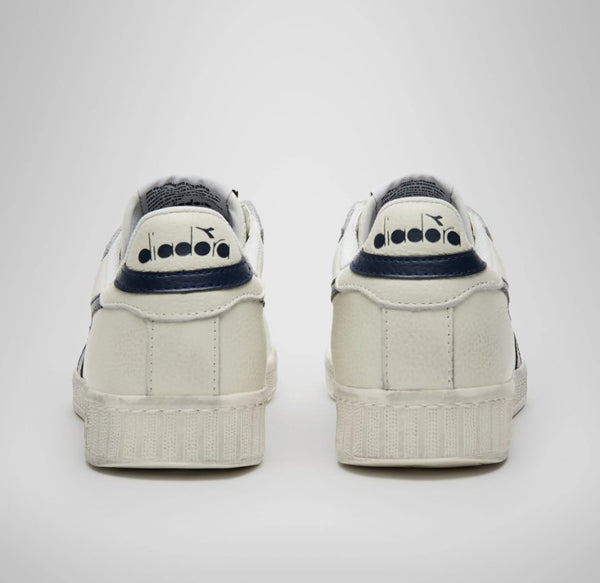 Diadora Sneakers Game L Low Waxed Pelle Bianco/Blu Mar Caspio-2