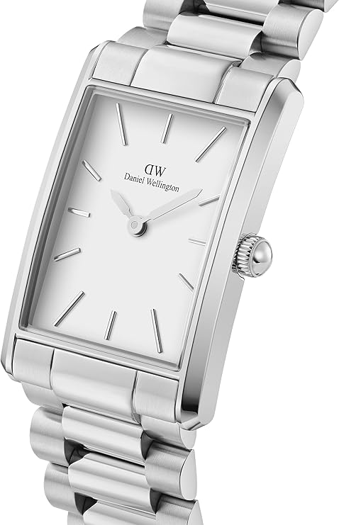 Daniel Wellington orologio bound 28mm 316L steel silver 35x24 retro moderno bianco