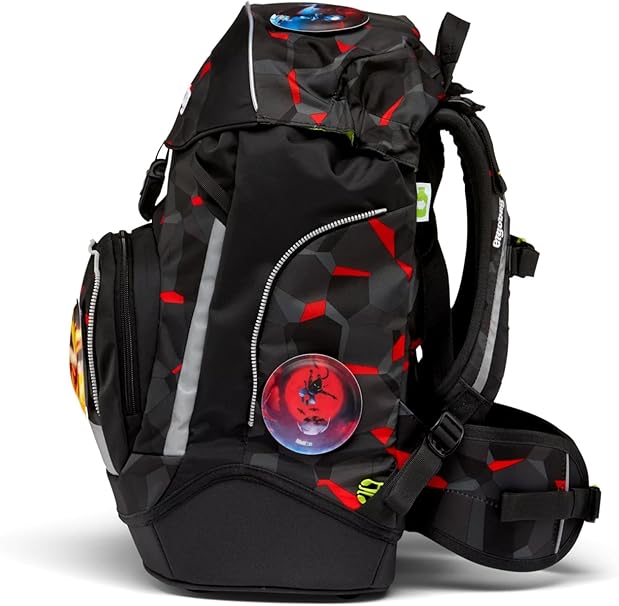 Ergobag Set prime zaino portapenne Ergonomico Personalizzabile Eco Resistente Acqua Sporco Nero Bambino TaekBeardo