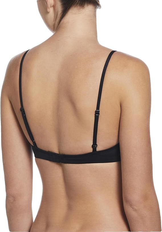 Nike Swim Costume Bralette Bikini Set NESSF243 Tessuto Tecnico Nero Donna