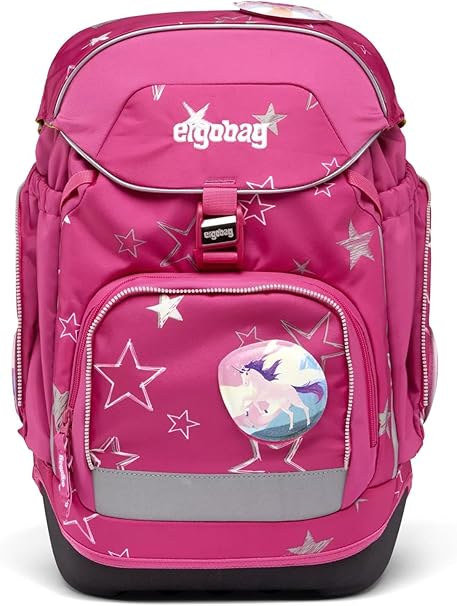 Ergobag PACK SET zaino portapenne Ergonomico Personalizzabile Eco Resistente Acqua Sporco Fucsia Bambina STARLIGHTBEAR