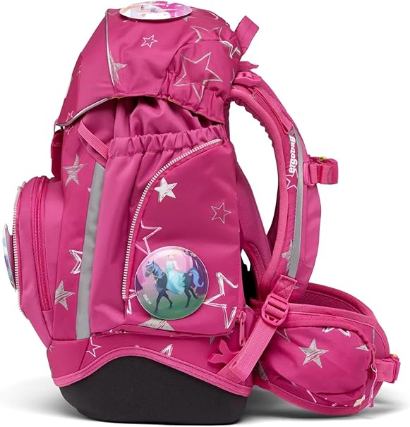 Ergobag PACK SET zaino portapenne Ergonomico Personalizzabile Eco Resistente Acqua Sporco Fucsia Bambina STARLIGHTBEAR