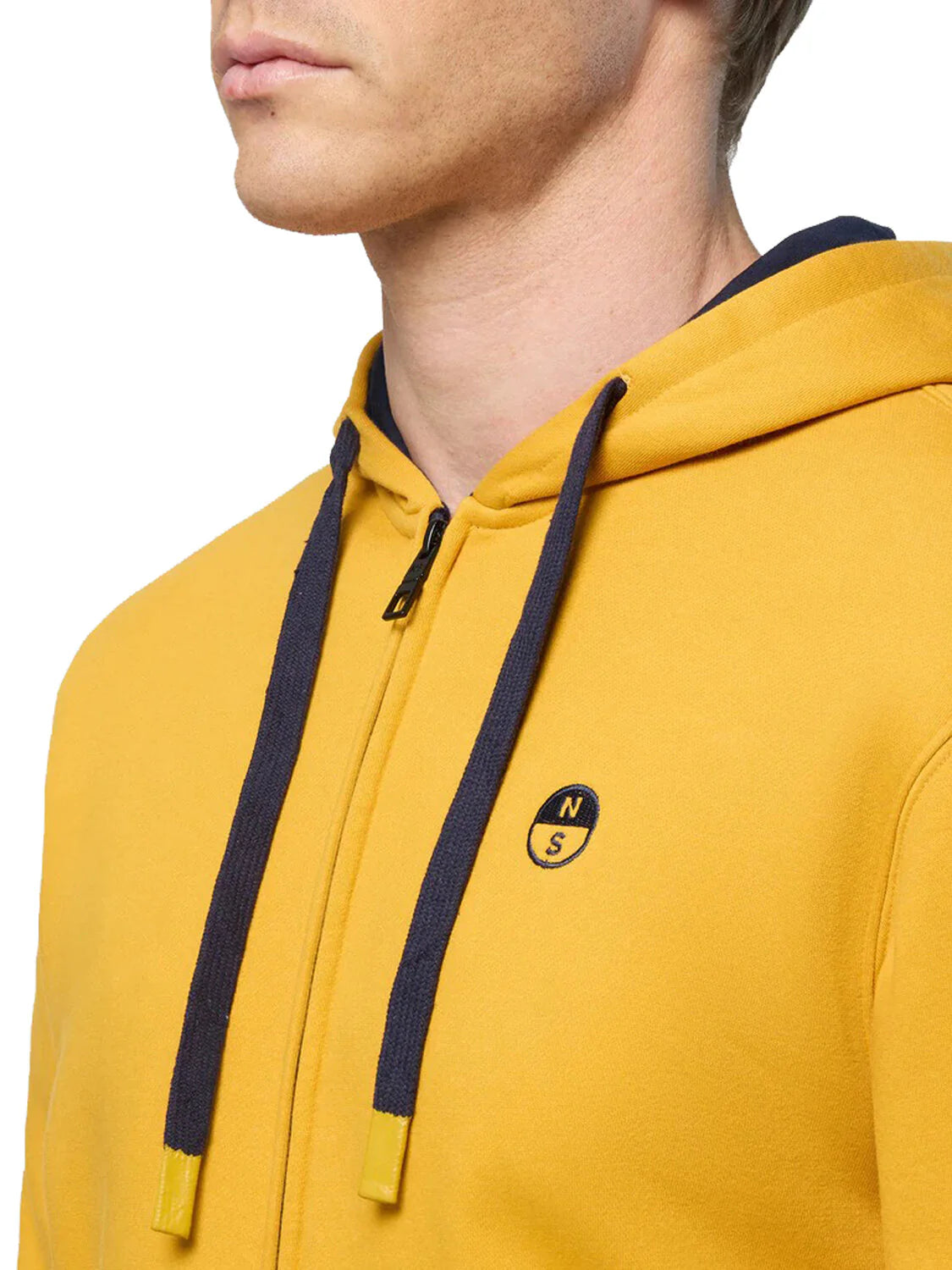 North Sails Felpa manica lunga Hoodie cappuccio full zip 691260 senape 0620