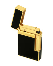 S.t.dupont accendino ligne 2 Lacca Nera E Placcato Oro Giallo Nero uomo donna