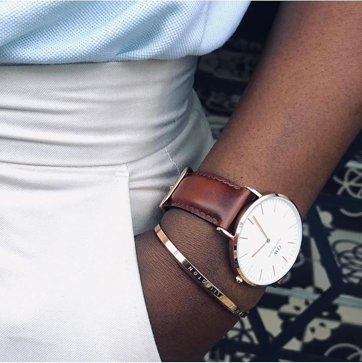 Daniel Wellington orologio 36mm inox 316L rose gold mawes marrone pelle DW00100035