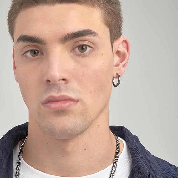 Brosway Orecchino uomo a Cerchio in Acciaio Collezione INK - BIK104