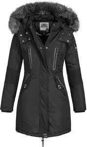 Anapurna Parka Lungo Christina Con Ecofur Sintetica Nero Donna