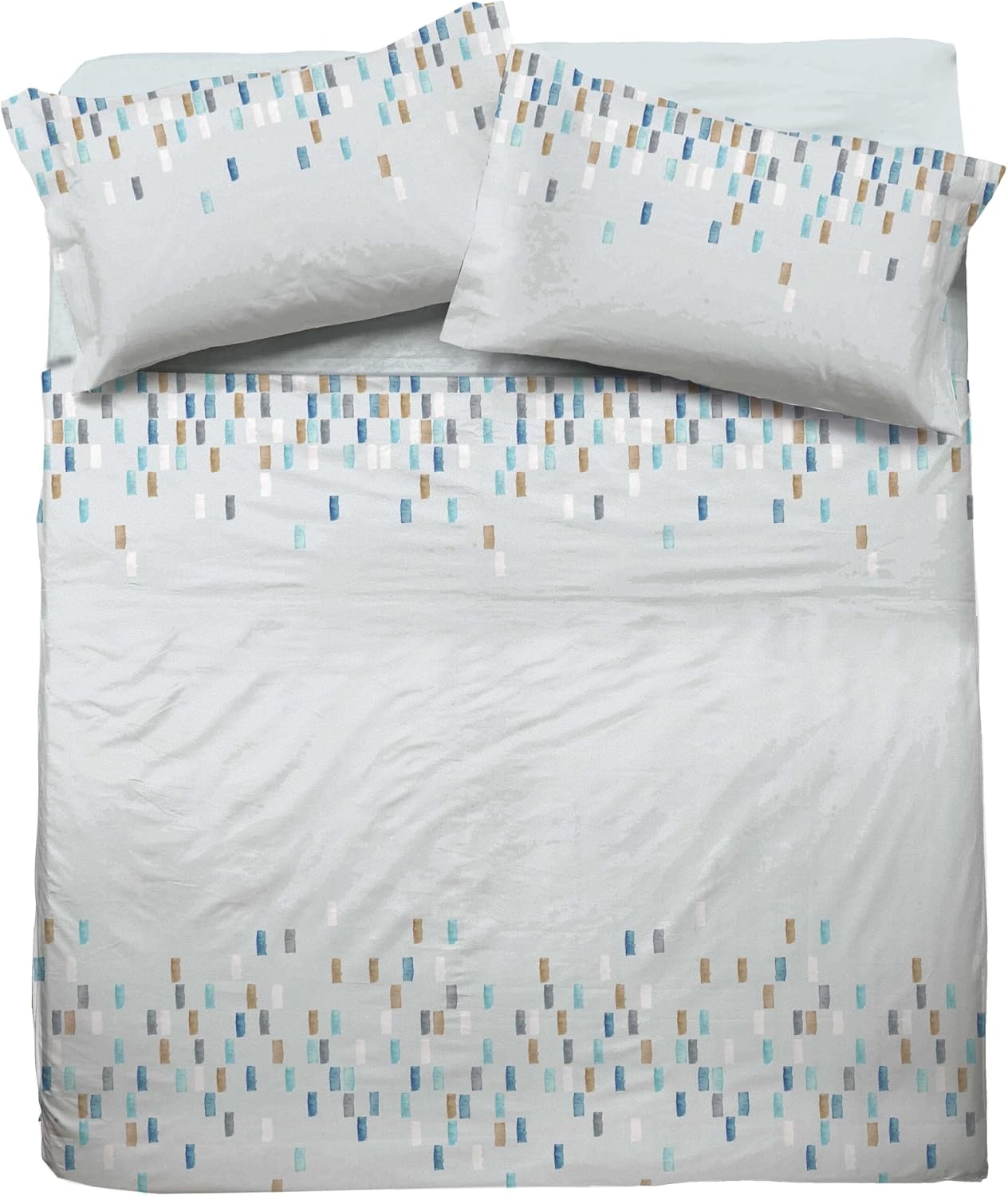 Jolly Set Completo Letto lenzuola matrimoniale Cotone federe FEDORA azzurro