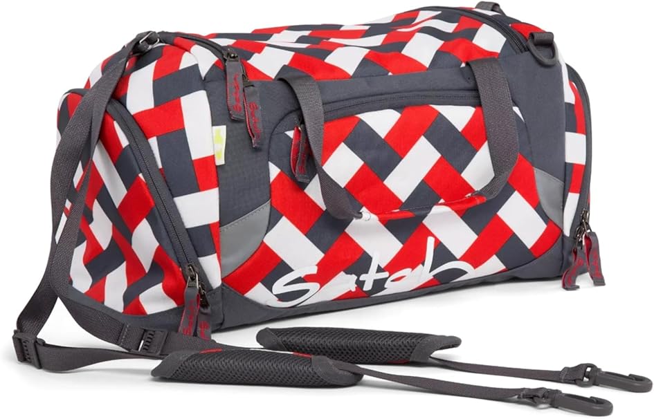 Satch Borsone Sportivo 25 Litri uomo donna bambino Rosso Bianco Grigio