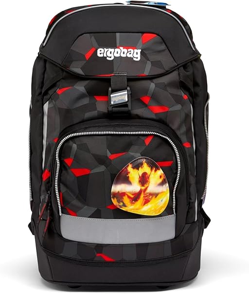 Ergobag Set prime zaino portapenne Ergonomico Personalizzabile Eco Resistente Acqua Sporco Nero Bambino TaekBeardo