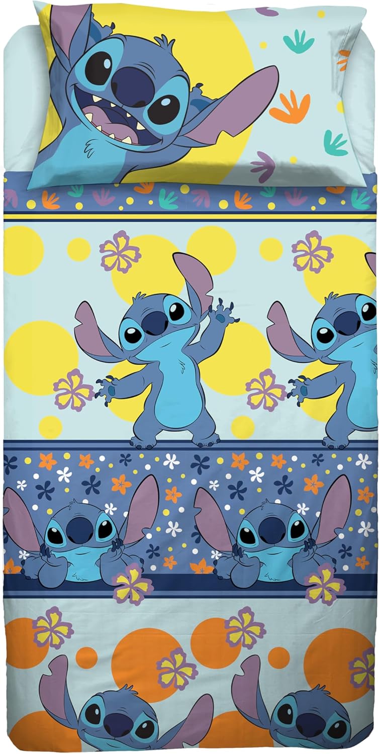 DISNEY Stitch Completo Letto lenzuola Singolo in Cotone lenzuola federe PRODOTTO UFFICIALE