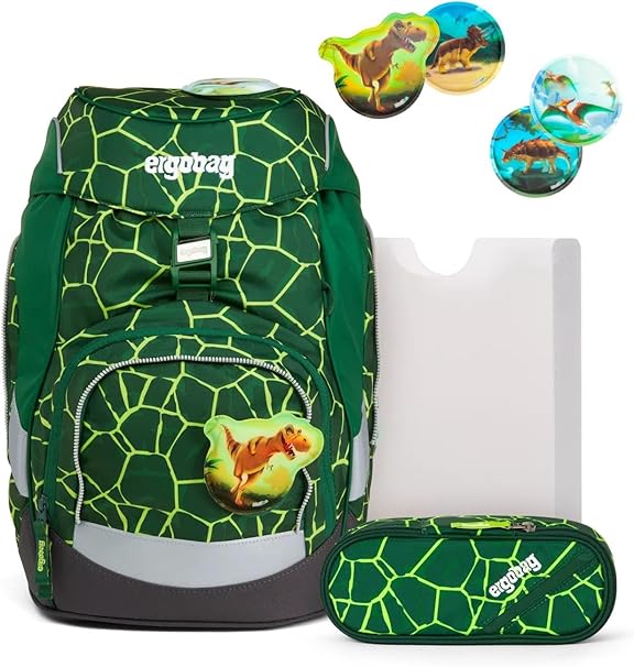 Ergobag Set prime zaino portapenne Ergonomico Personalizzabile Eco Resistente Acqua Sporco Verde Bambino bearrex