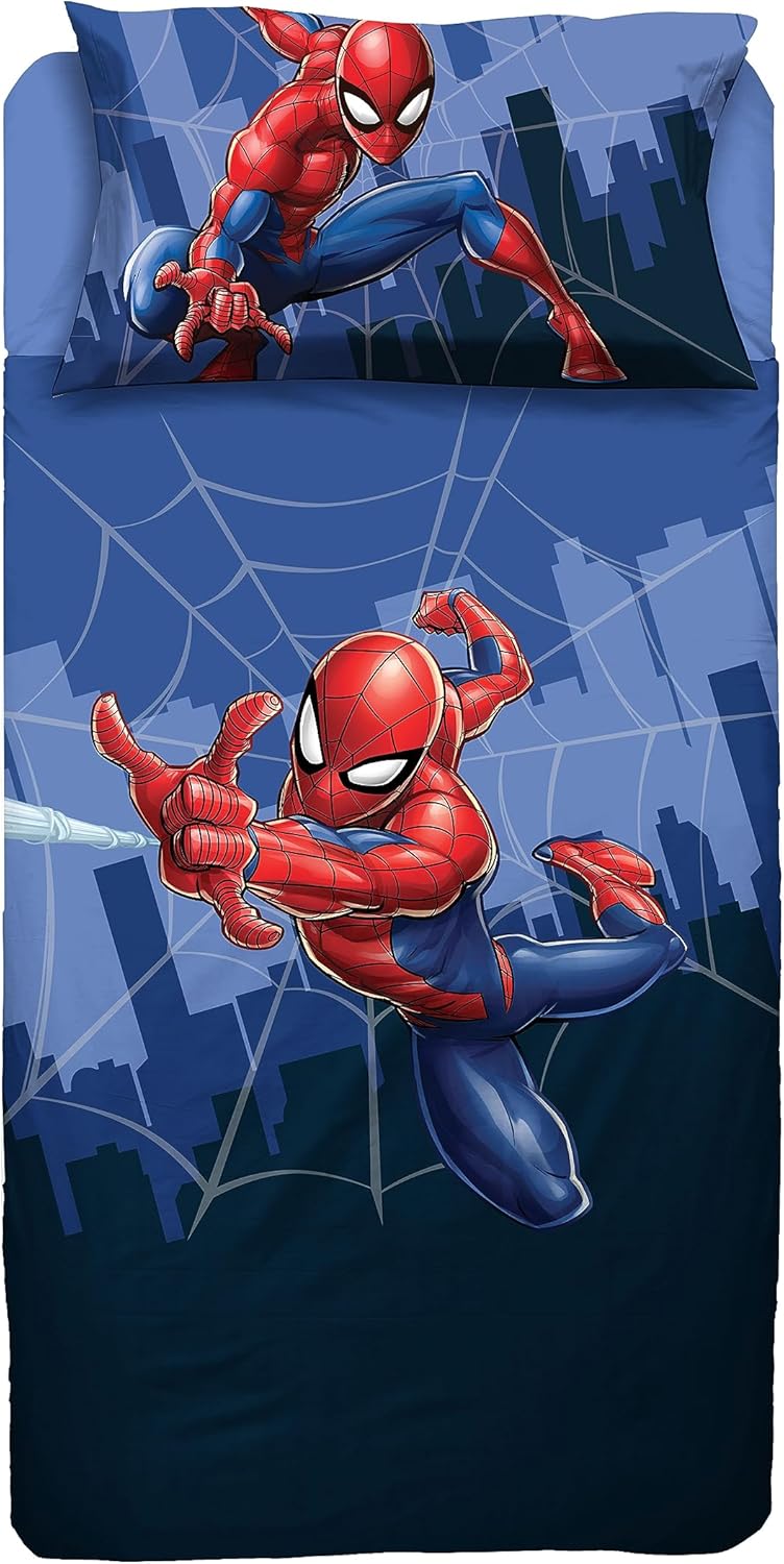 SPIDER MAN DISNEY Completo Letto lenzuola Singolo Cotone lenzuola federe UFFICIALE HD