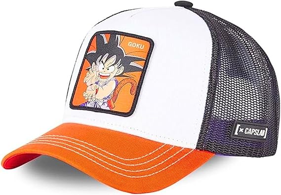 Capslab Cappellino con Visiera Collezione Dragon Ball Misto Cotone Bianco Arancio Unisex