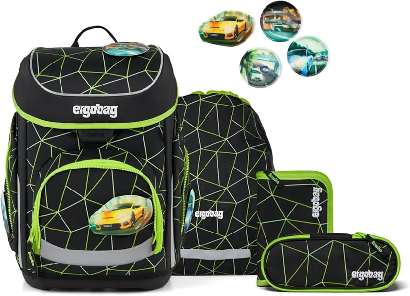 Ergobag CUBO SET zaino sacca portapenne Ergonomico Eco Resistente Racebear