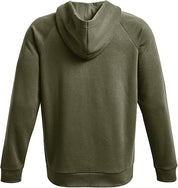 Under Armour felpa full zip pile misto cotone cappuccio RIVAL uomo allenamento UA verde militare
