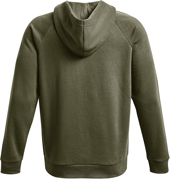 Under Armour felpa full zip pile misto cotone cappuccio RIVAL uomo allenamento UA verde militare