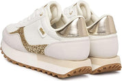 Liu jo scarpe donna sneakers Evelyn pelle Bianco Beige Oro