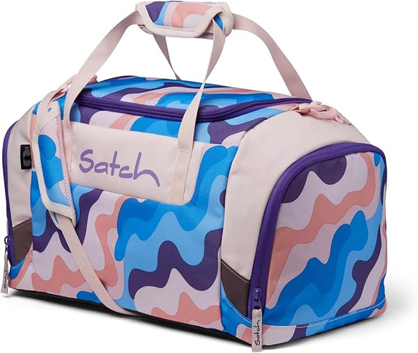 Satch Borsone Sportivo 25 Litri in Tessuto Riciclato Bianco Rosa per Bambina Unisex