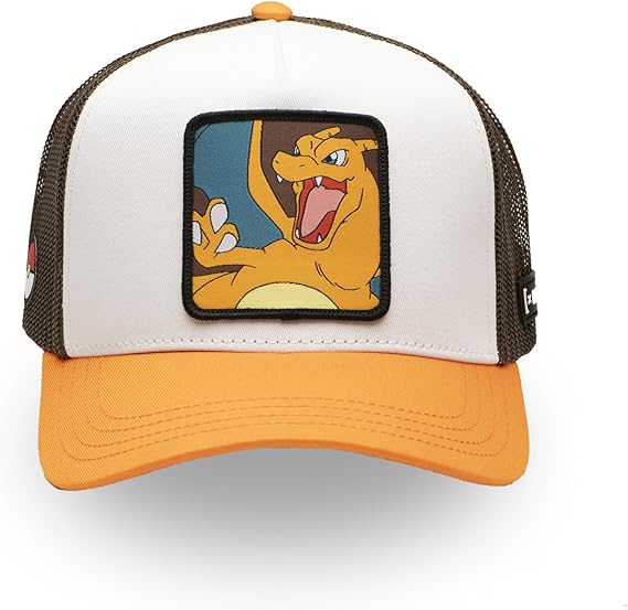 Capslab Cappellino con Visiera Collezione Pokemon Misto Cotone Bianco Arancio Unisex