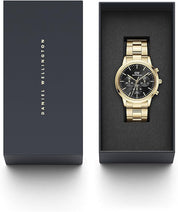 Daniel Wellington orologio iconic Mawes cronografo 42mm inox 316L oro DW00100641