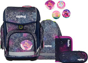 Ergobag Zaino Scolastico Bambina Set Cubo 5 Pezzi Viola 'Bearlaxy'