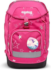 Ergobag Set prime zaino portapenne Ergonomico Personalizzabile Eco Resistente Acqua Sporco Fucsia Bambina Star
