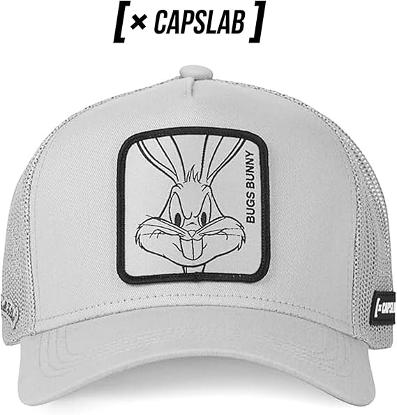 Capslab Cappellino con Visiera Bugs Collezione Looney Tunes Misto Cotone Grigio Unisex