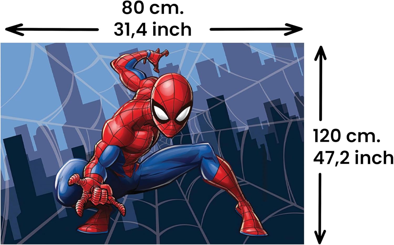 SPIDER MAN DISNEY Tappeto con Antiscivolo x cameretta 80x120 cm