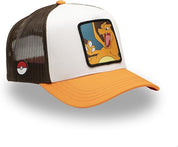 Capslab Cappellino con Visiera Collezione Pokemon Misto Cotone Bianco Arancio Unisex