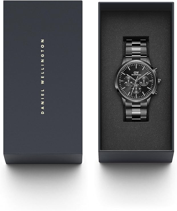 Daniel Wellington orologio iconic Link cronografo 42mm inox 316L black DW00100642