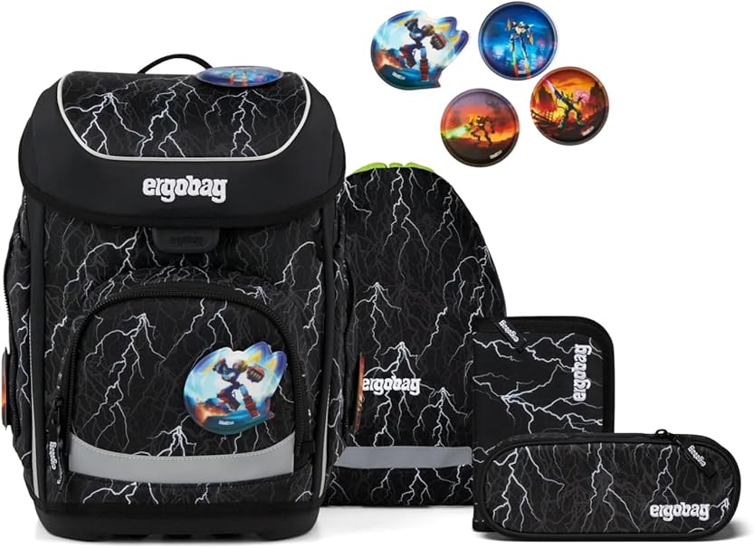 Ergobag CUBO SET zaino sacca portapenne Ergonomico Eco Resistente REFLECTBEAR