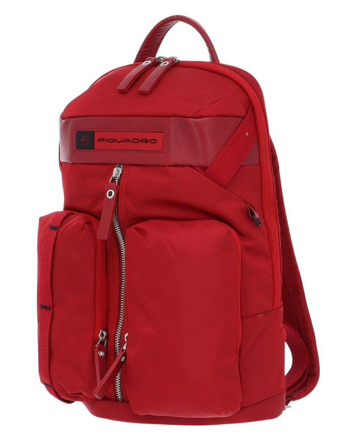 Piquadro In Nylon Rigenerato Con Tasche Esterne Frontali Rosso Unisex 2