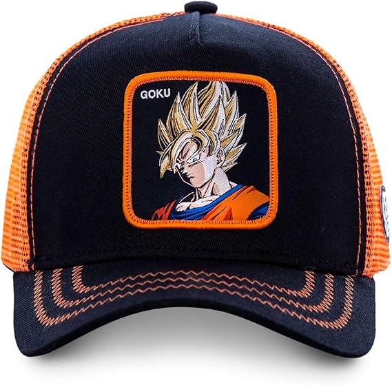 Capslab Cappellino con Visiera Collezione Dragon Ball Misto Cotone Arancio Nero Unisex