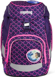 Ergobag Set prime zaino portapenne Ergonomico Personalizzabile Eco Resistente Acqua Sporco Viola Bambino PearlBear