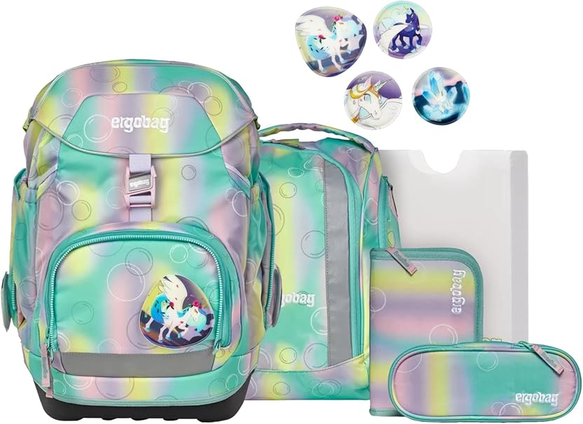 Ergobag PACK SET zaino portapenne Ergonomico Eco Resistente Acqua Sporco Magic