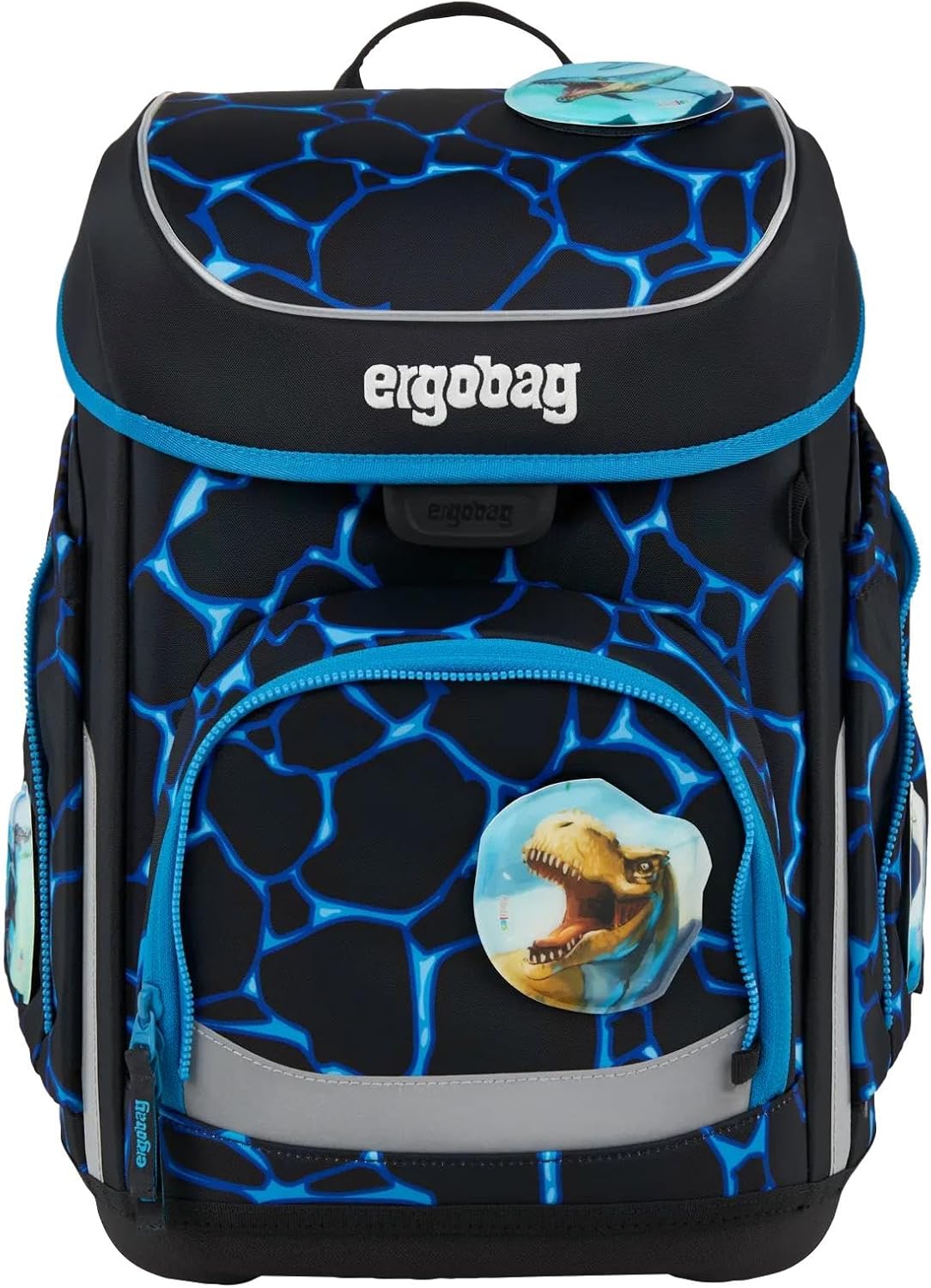 Ergobag CUBO SET zaino sacca portapenne Ergonomico Eco Resistente Bearassic Garden Nero Blu