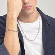Brosway Bracciale Uomo in Acciaio e Cristalli | Collezione Caliburn - BBU11