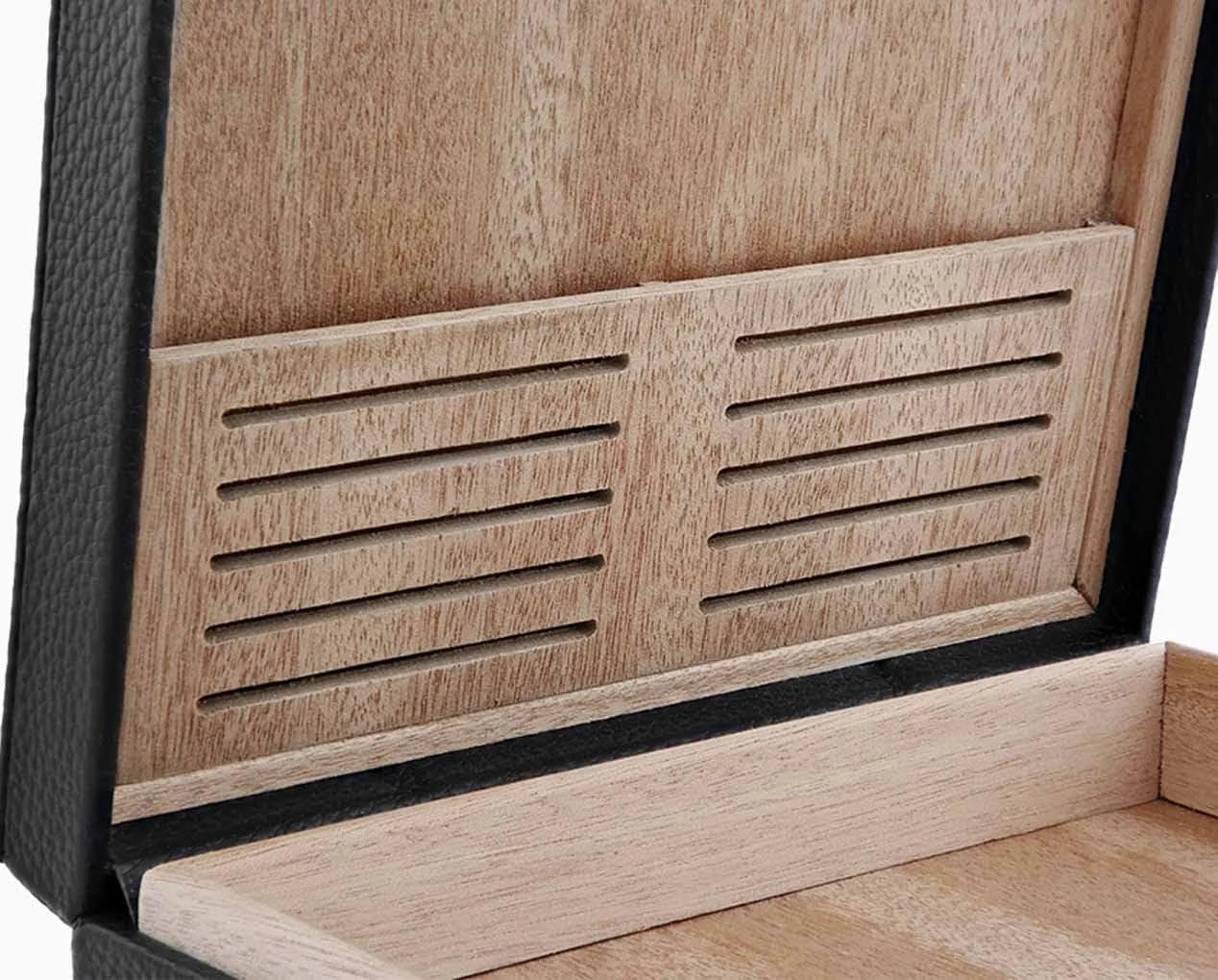 S.t.dupont Humidor 8 sigari viaggio nero pelle e legno massello Okoumé 001353