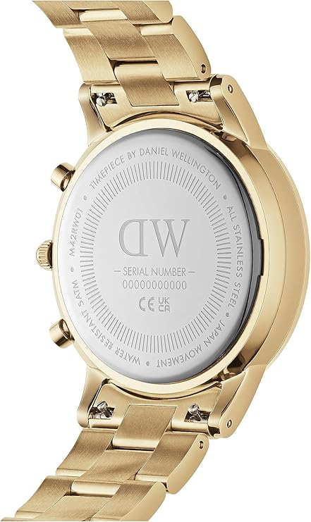 Daniel Wellington orologio iconic Mawes cronografo 42mm inox 316L oro DW00100641