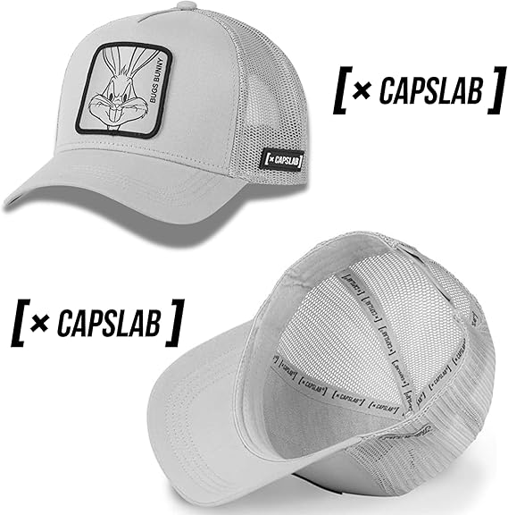 Capslab Cappellino con Visiera Bugs Collezione Looney Tunes Misto Cotone Grigio Unisex