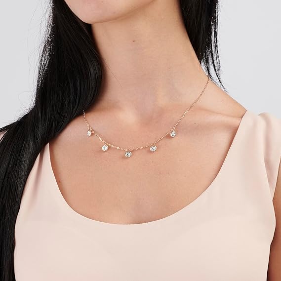Brosway Collana Donna in Acciaio color ORO e Cristalli | Collezione Symphonia - BYM10