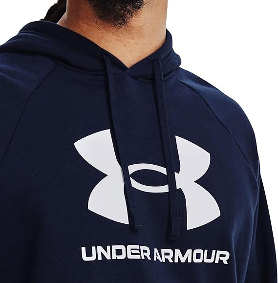 Under Armour felpa con cappuccio UA Rival Fleece Logo da uomo pile misto cotone blu