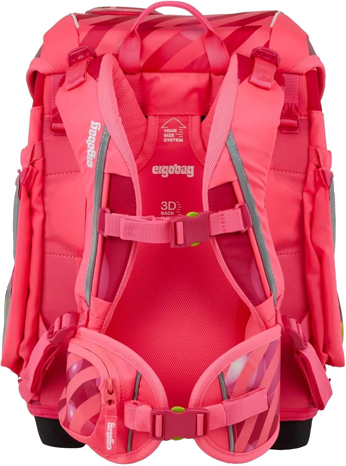 Ergobag CUBO SET zaino sacca portapenne Schienale Ergonomico Edizione Speciale WonBearful Unicorn Rosa Fluo