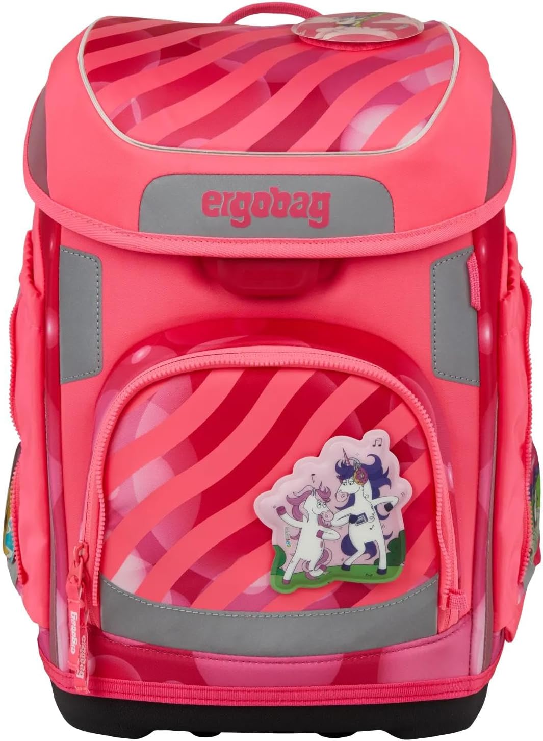 Ergobag CUBO SET zaino sacca portapenne Schienale Ergonomico Edizione Speciale WonBearful Unicorn Rosa Fluo