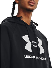 Under Armour felpa con cappuccio UA Rival Fleece Logo da uomo pile misto cotone nero